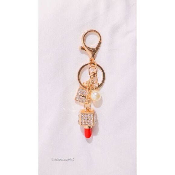 Red Faux Lipstick Keychain/Purse Charm - Picture 2 of 4